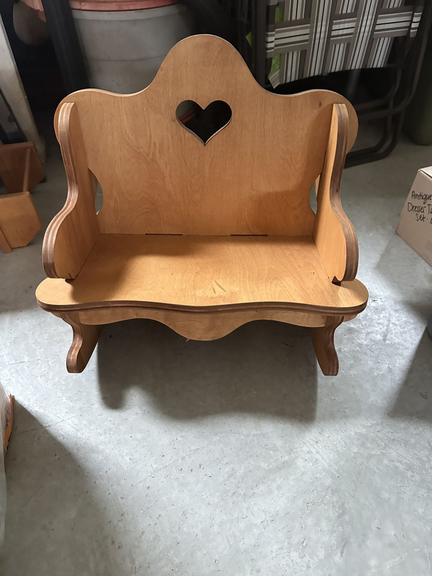 Wooden 2-seater Rocking Chair For Dolls
