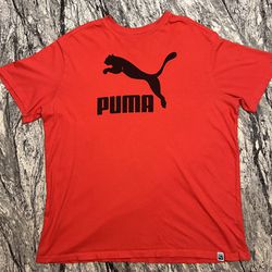 Mens Puma Logo T Shirt, Size XL. Red
