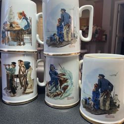 NORMAN ROCKWELL COFFEE CUPS