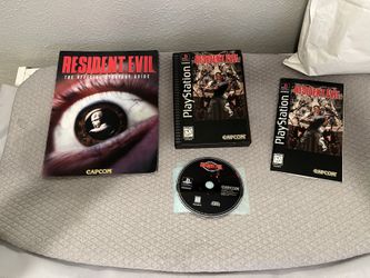 Resident Evil RE1 PlayStation PS1 Long Box CIB w/Manual & Strategy game Guide *read desc*