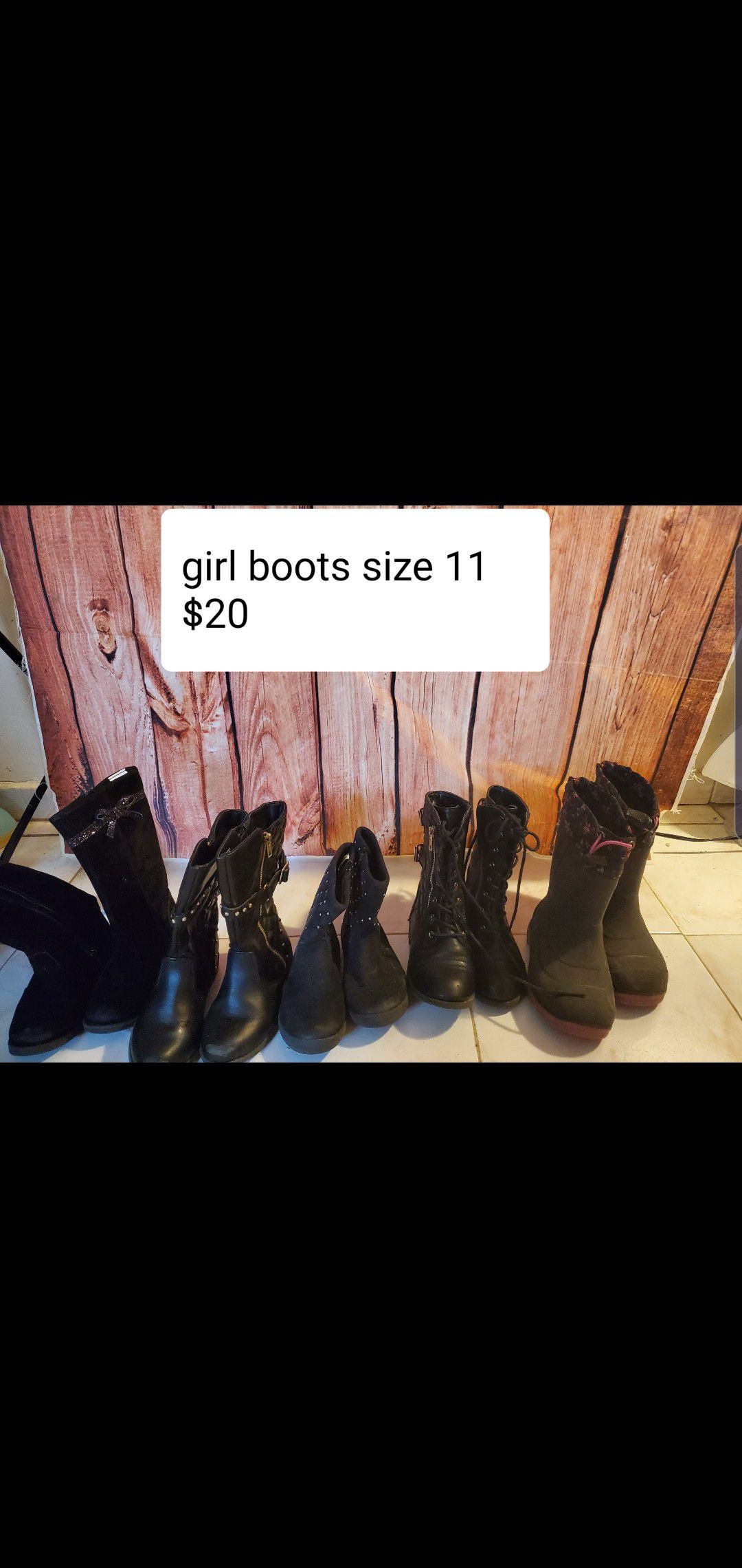Girl boots size 11 $20 for all the boots