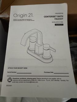 Origin 21 Centerset Bath Faucet Model F51A1156BL