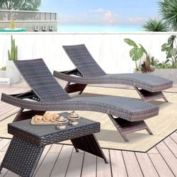 New 3pc Set Sun Lounge Chaise 