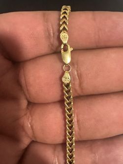 18K Gold Franco Link Chain Necklace 27Grams