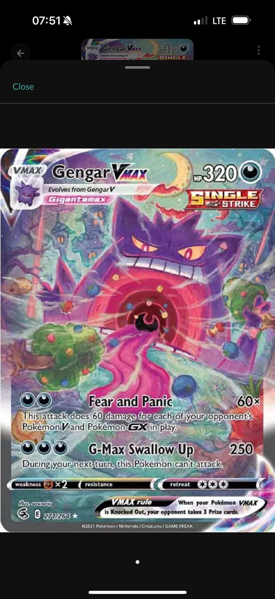 PSA 10 Gengar VMAX Alt