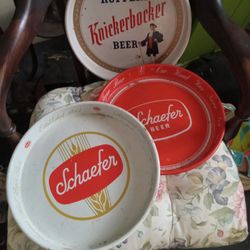 ,set Of  3 Metal Beer Trays 