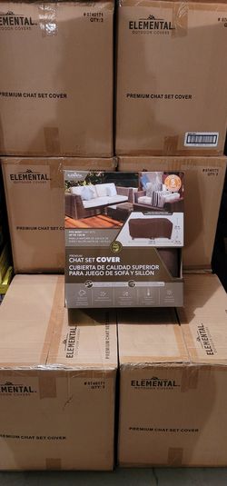 ELEMENTAL 740171 Dark Brown Heavy Weight Fabric Patio Furniture Covers (NIB)