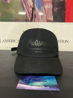Alexander McQueen Tonal Graffiti black cap