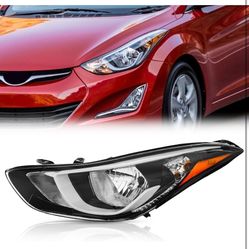 TODO Headlight with LED Side Marker Light Assembly Compatible with 2014 2015 2016 Hyundai Elantra GL GLS L Limited SE Sport Halogen Head Light 92101-3