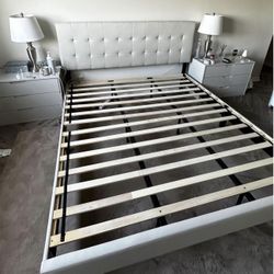 California King Bed and 2 Nightstand