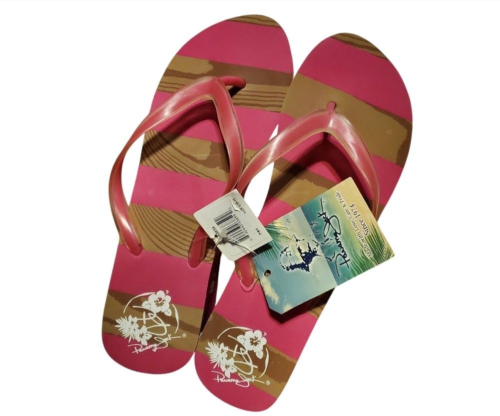 New Pannama Jack Pink Wedge Flip-Flops L (10-11)
