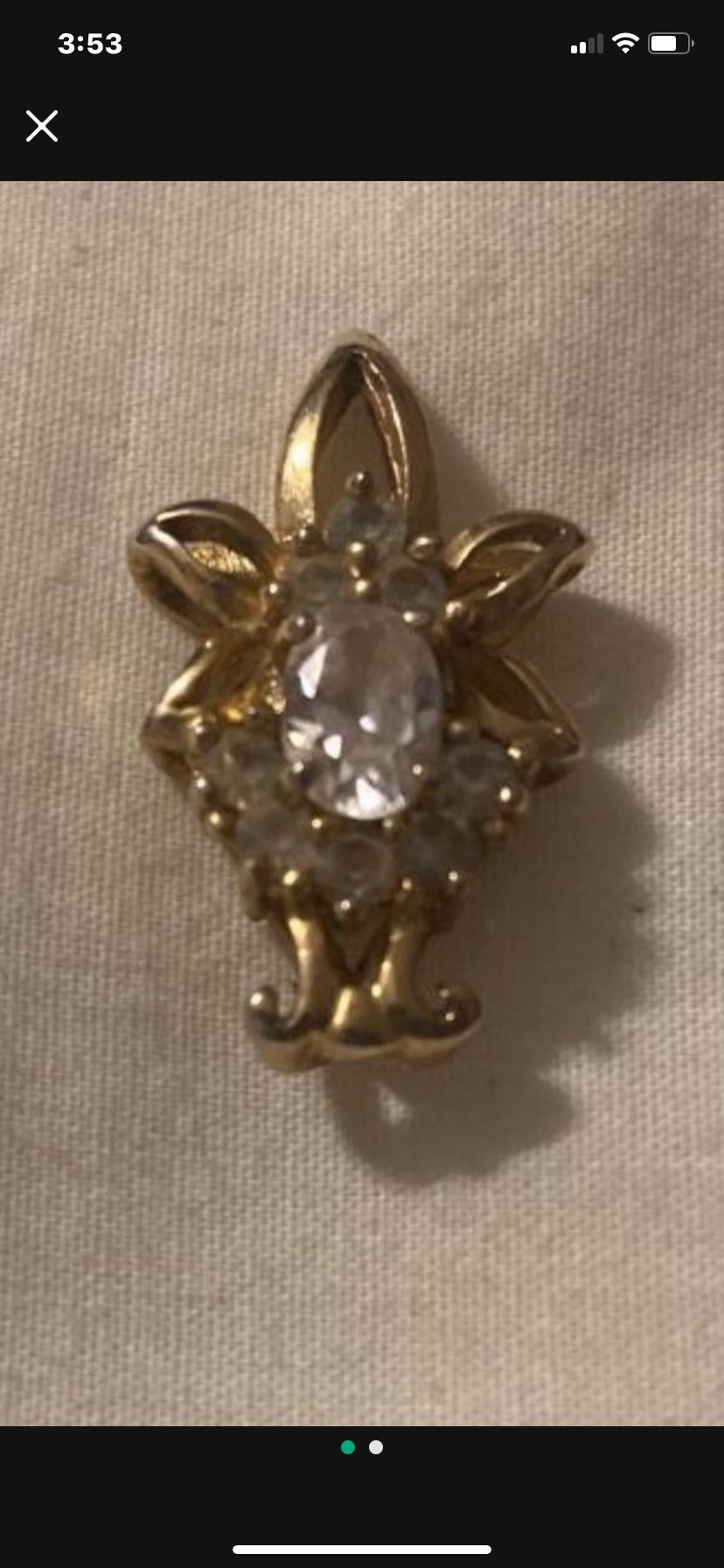 Costume Gold And Diamond Pendant