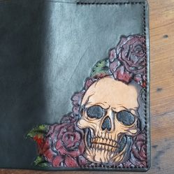 New. Custom Handmade Tooled Leather Wallet. New. 