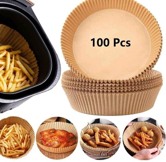 Air Fryer Paper Liners, 100PCS Non-stick Disposable Liners, Baking Paper for Air Fryer Oil-proof