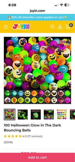 100 Joyin Halloween bouncing balls glow in the dark