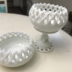 Vintage Milk Glass Candy Dishes