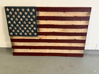 Rustic 3D American Flag Wall Decor