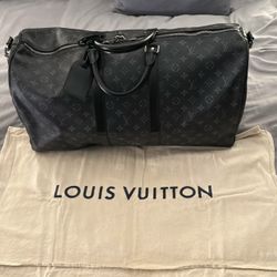Authentic Louis Vuitton Black Keepall Duffel Bag