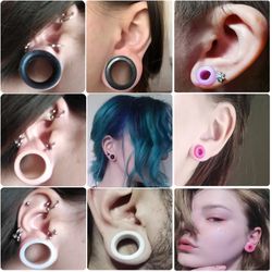 5mm 24PCS Flexible Silicone Flexible Skin Ear Tunnels Plugs Mix