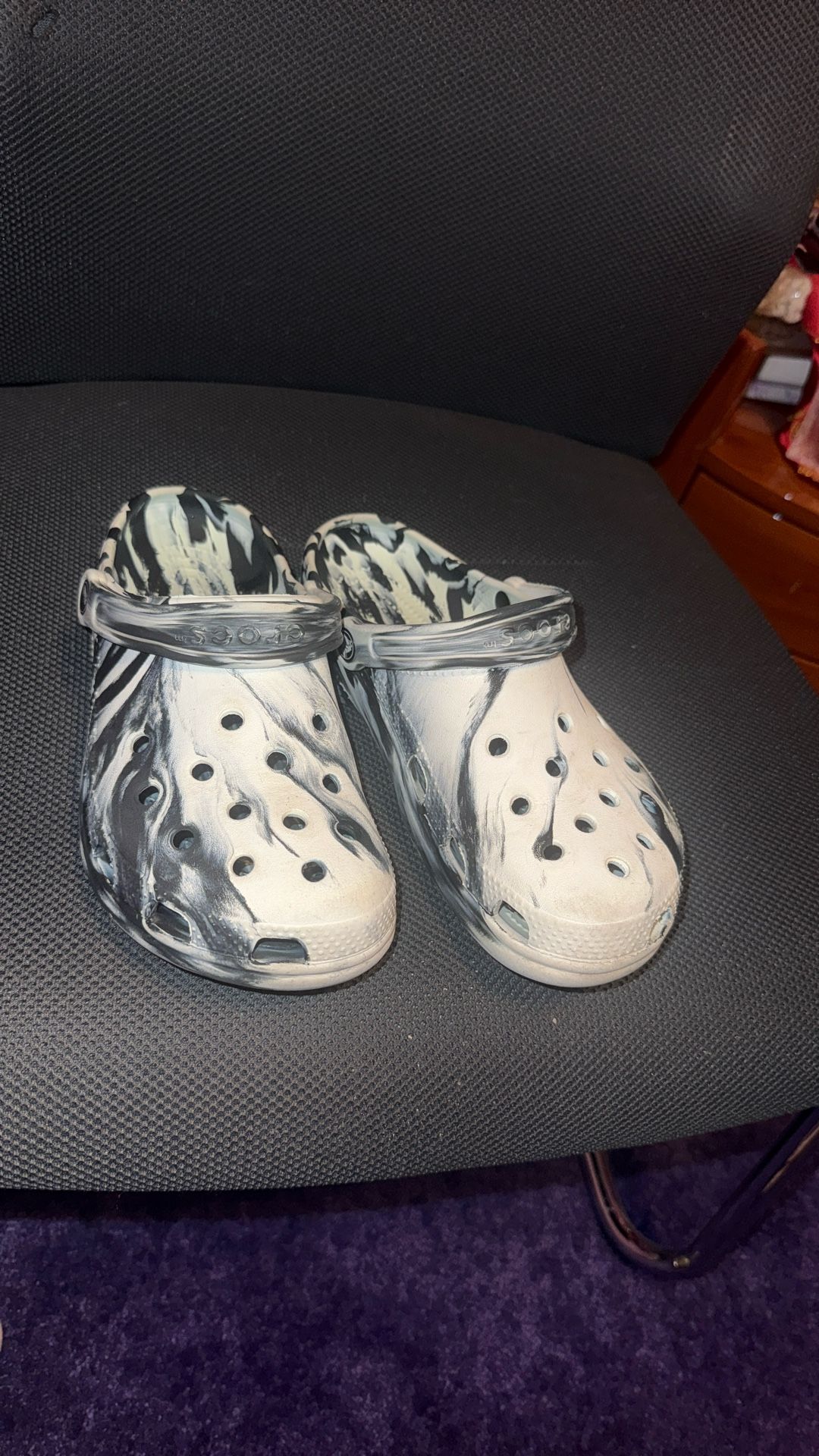 Black With White Crocs For $20 Size 7men9for Women