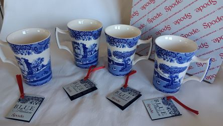 Spode Blue Italian Ceramic Mugs set of 4 new in box