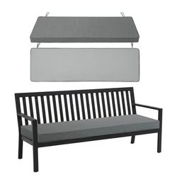 Gray Outdoor Bench Cushion with Removable Cover (48 x 16 inch)