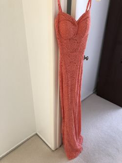 Peach color ladies dress