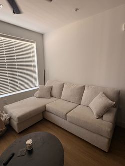 Living spaces couch with reversible chase