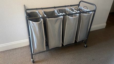 4-Bag Rolling Laundry Sorter Cart hamper