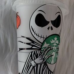 Starbucks Customized Jack Skellington Cup 