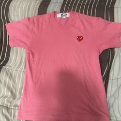 COMME DES GARÇONS PLAY Pink Heart Patch T-Shirt