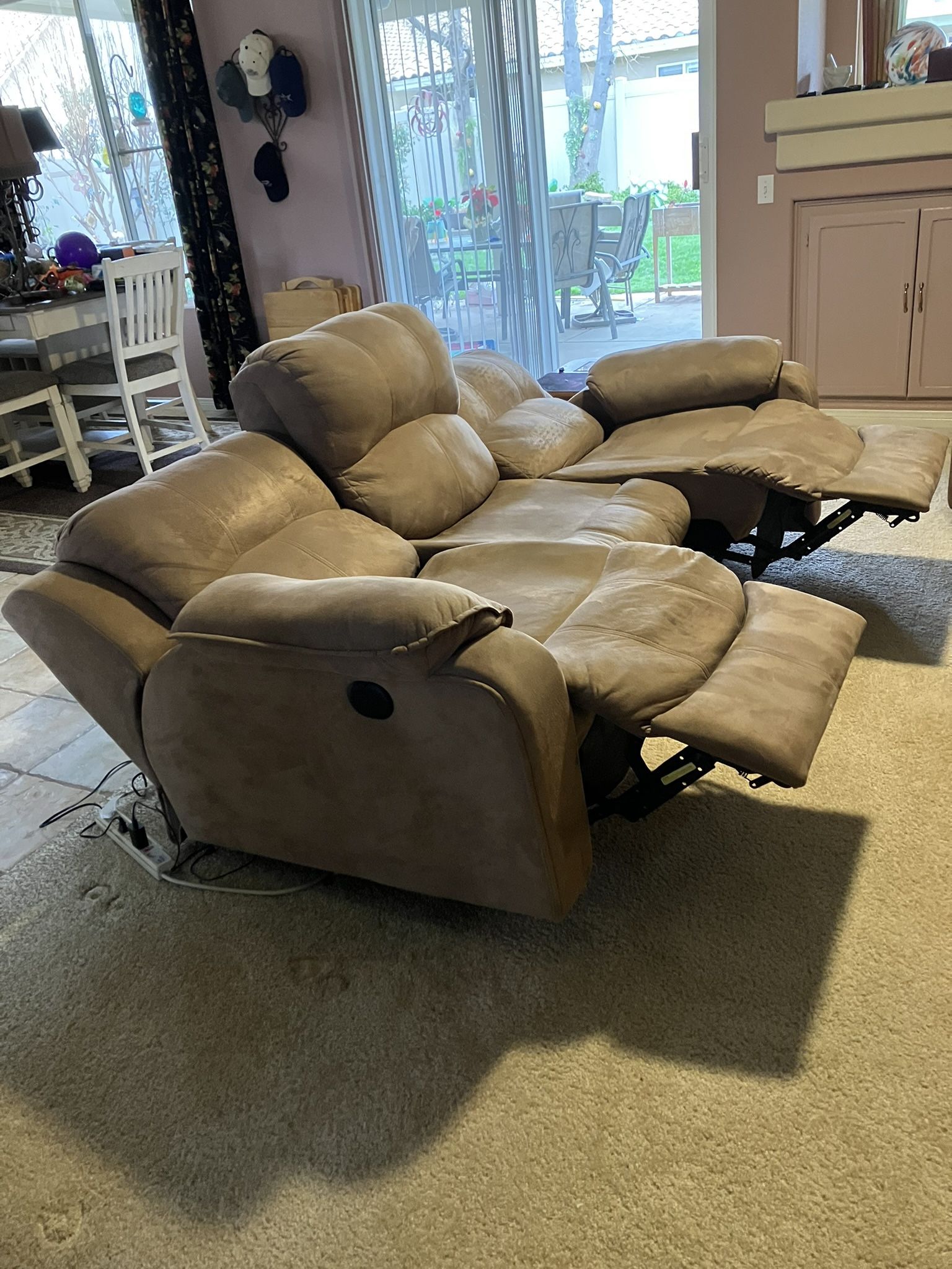 Recliner, couch and loveseat