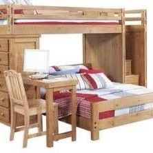 Bedroom Set - Real Wood - Creekside Twin Bunk Bed With Desk And Chest