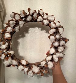 Cotton wreath diy