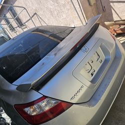 Honda Civic Trunk  With SI Spoiler Wing For2006 2011 Civic Coupe 2 Doors Silver Color in Great Condition