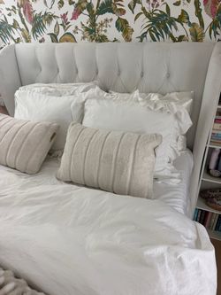 Queen bed headboard and frame