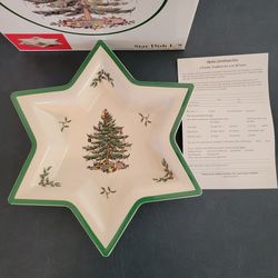 Spode Christmas Tree Star Shaped Serving Dish L/S