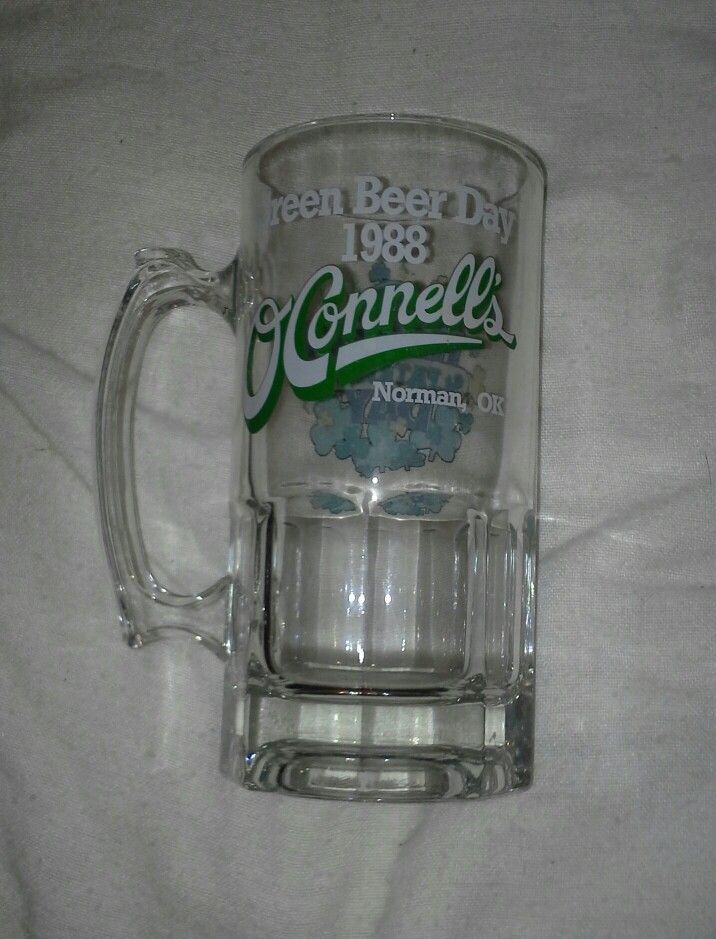 1988 O'Connell's St. Patty's Day glass beer mug