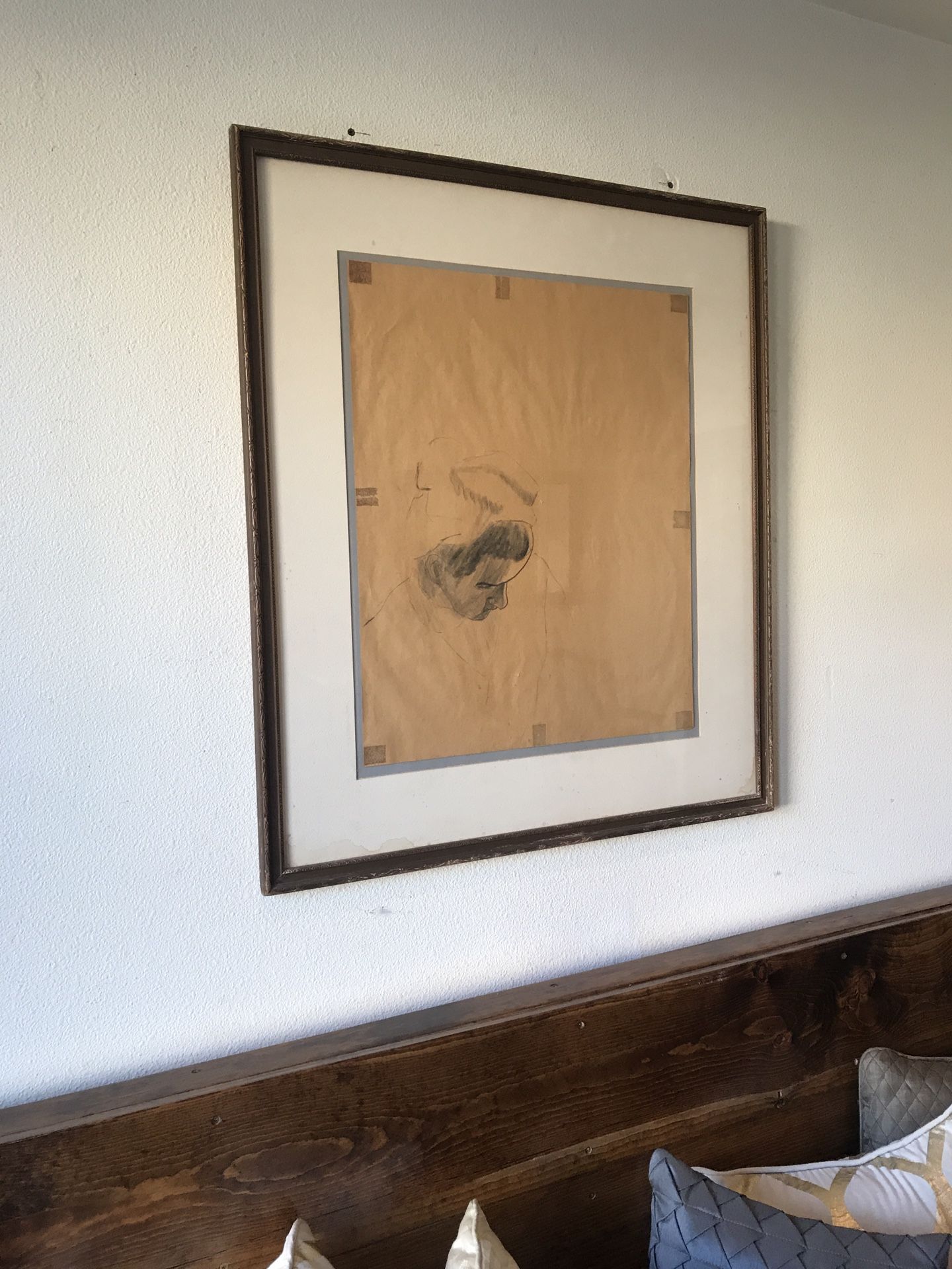 Lovely Yet Simple Abstract Art Piece Created On Paper With Metal Frame.