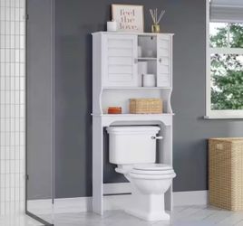 Brookfield 27.38 in. W x 64.38 in. H x 9.25 in. D White MDF Over-the-Toilet Storage