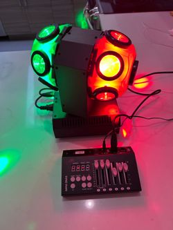Mini DMX Moving Head Light 14 LEDs RGBW 360°Rotation Stage Light DMX DJ party