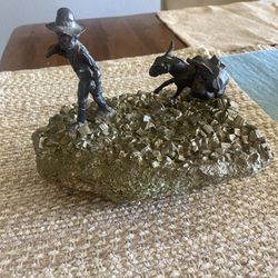 Miner And Horse On Pyrite