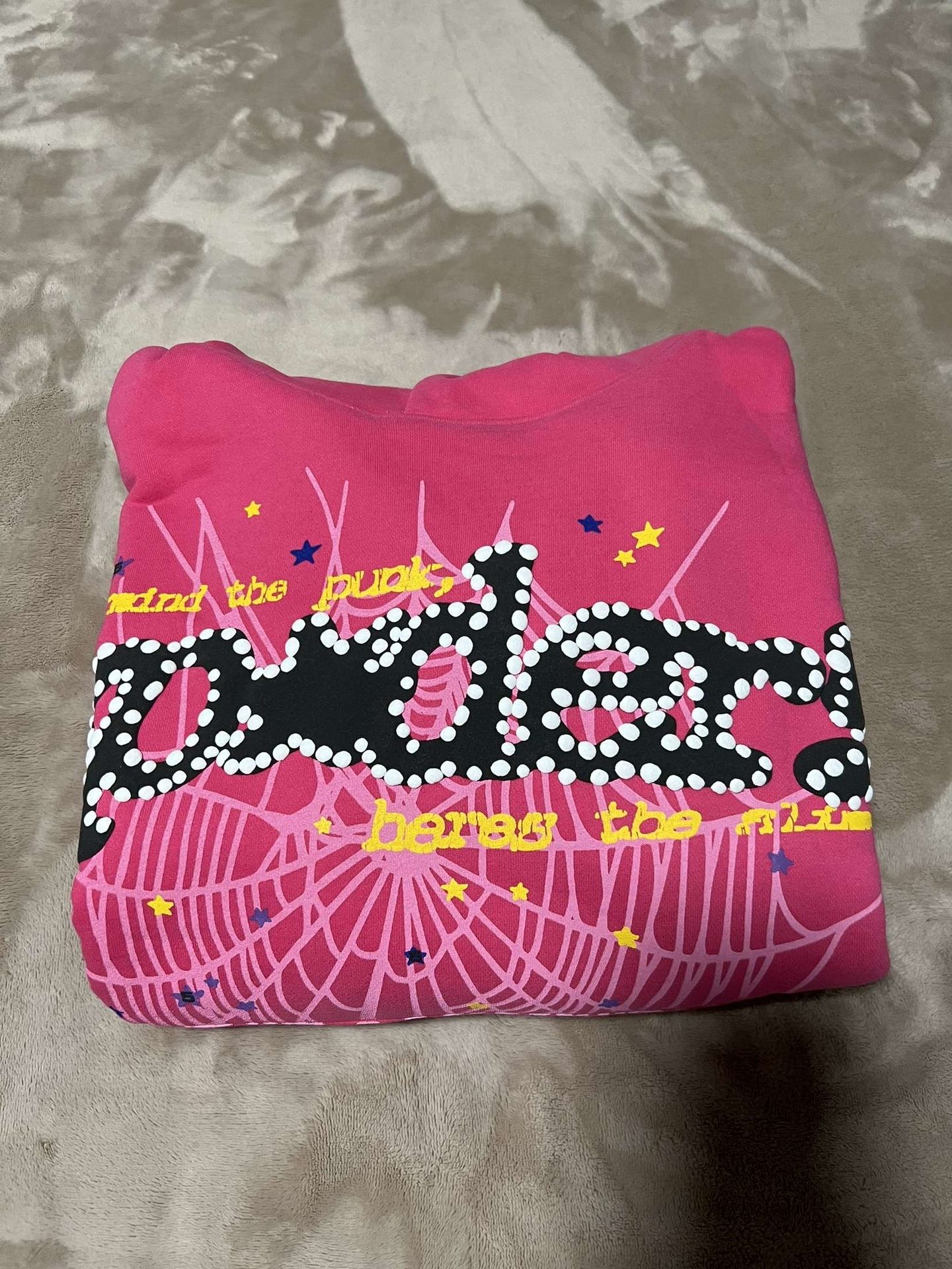 Pink Sp5der Hoodie Size Small