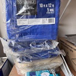 3 New 10x12 Tarps + Tarp Zipper – Heavy Duty