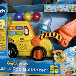 VTech, Pop-a-Balls, Push and Pop Bulldozer, Toddler Learning Toy