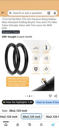 20x2.125 Bike Inner Tubes 2-Pack Schrader Valve