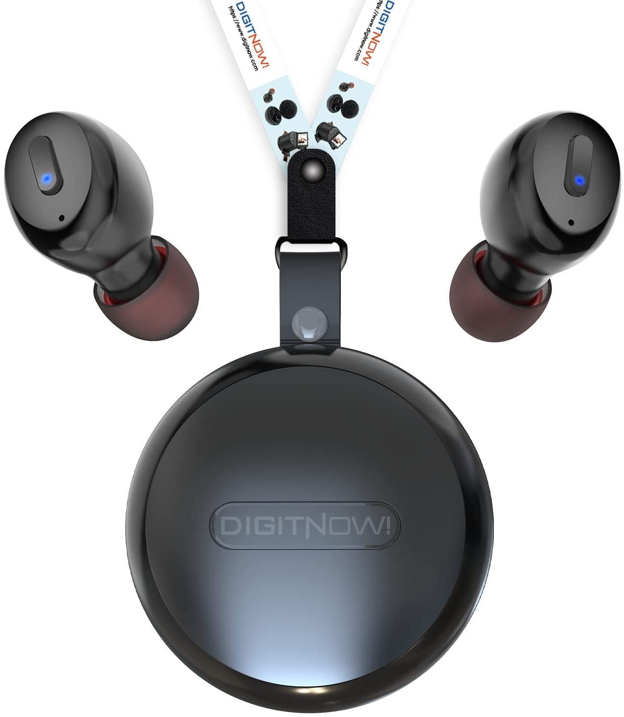 Bluetooth 5.1 Wireless Earbuds,DIGITNOW Deep Bass Sound 50H Playtime IPX8 Waterproof Earphones with Wireless Charging Case Microphone in-Ear Stereo He