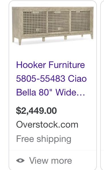 Hooker Furniture / entertainment console / item number on picture of box / deal