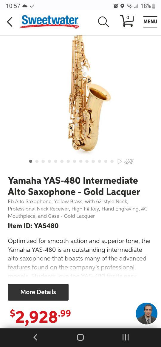 YAMAHA YAS-480 Alto Saxophone