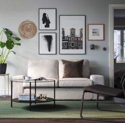 IKEA VITTSJÖ Coffee table, black-brown/glass, 29 1/2 " $100 Retail